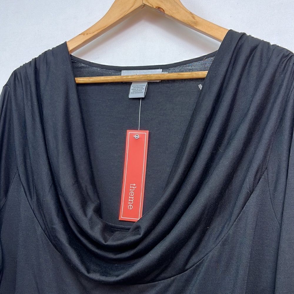 Theme cowl neck Black long sleeve knit top size 3X NWT - Picture 4 of 10